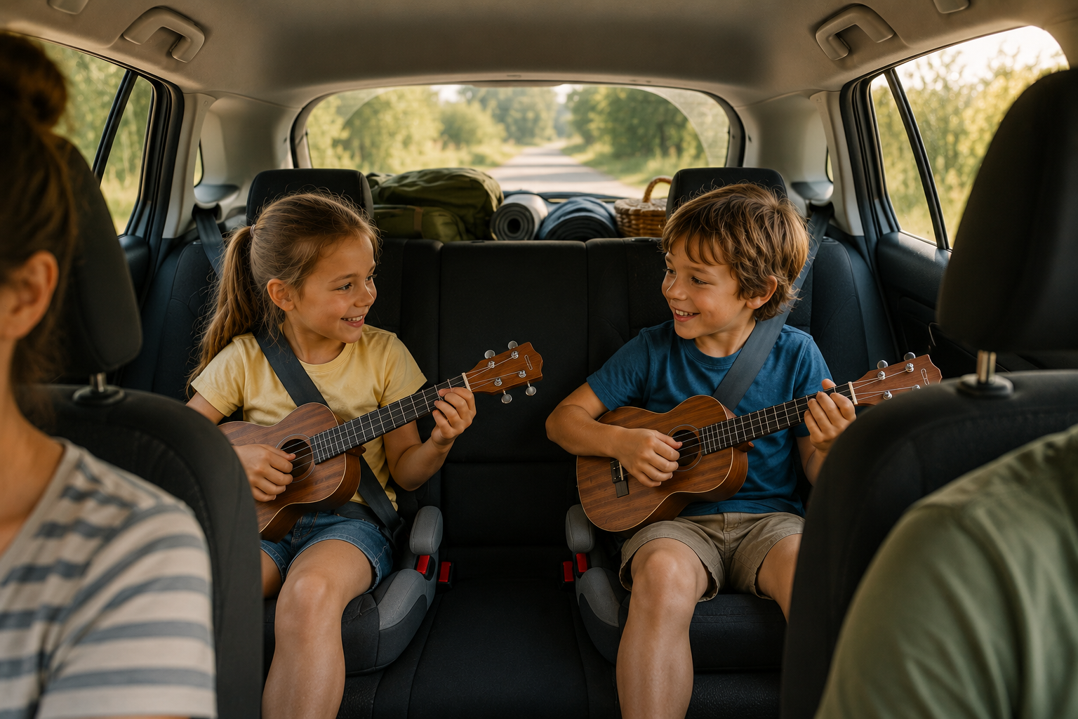 Jak podporit deti v hudbe o prazdninach Ukulele v autě